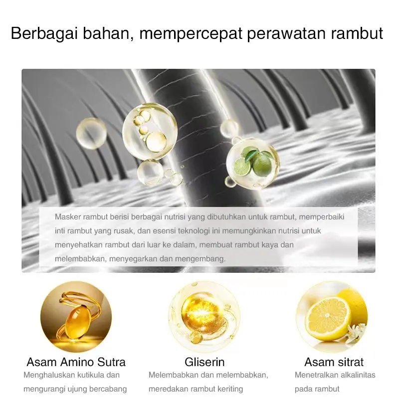 Hair mask Pelurus Rambut Permanen Masker rambut keratin 500g salon perawatan rambut masker rambut keratin Memperbaiki Rambut RusakKering Keriting Sangat Menutrisi Perawatan Rambut Wangi tahan lama 4