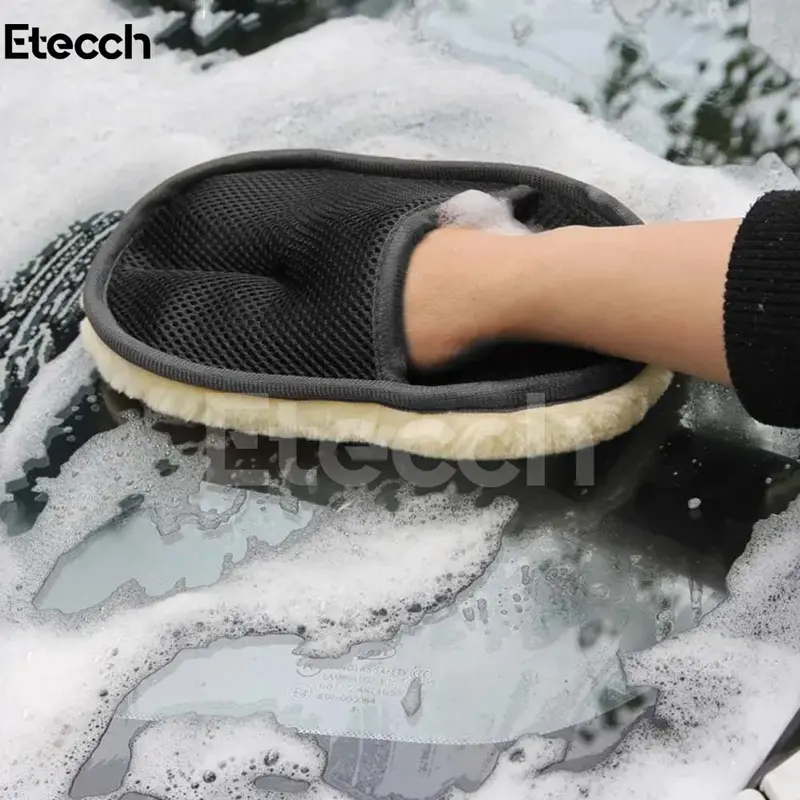 Sarung Tangan Kain Lap Mobil Waxing Polish Glove Wool 4