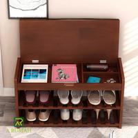 Gambar rak sepatu / rak sepatu kayu / rak sepatu tertutup jepara - natural dari A Rumah Official Shop Kab. Jepara 3 Tokopedia