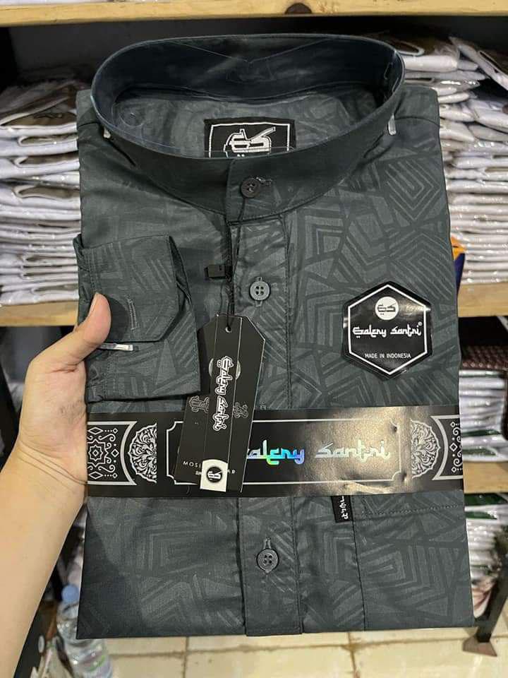 Product Introduction of Galery Santri Baju Kemko Sultan Melayu Bahan Spun Embos Premium Motif Polos Lengan Panjang Model Terbaru 32