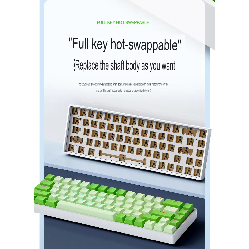 Bàn phím cơ Leaven K68 Không dây bluetooth  - Led RGB - Có hot-swap - Keycap Xuyên LED - Có APP tùy chỉnh | BigBuy360 - bigbuy360.vn