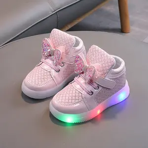 100% LED! Sepatu Lampu LED Anak Perempuan Sneaker Princess LED Import Unisex Size 21-30