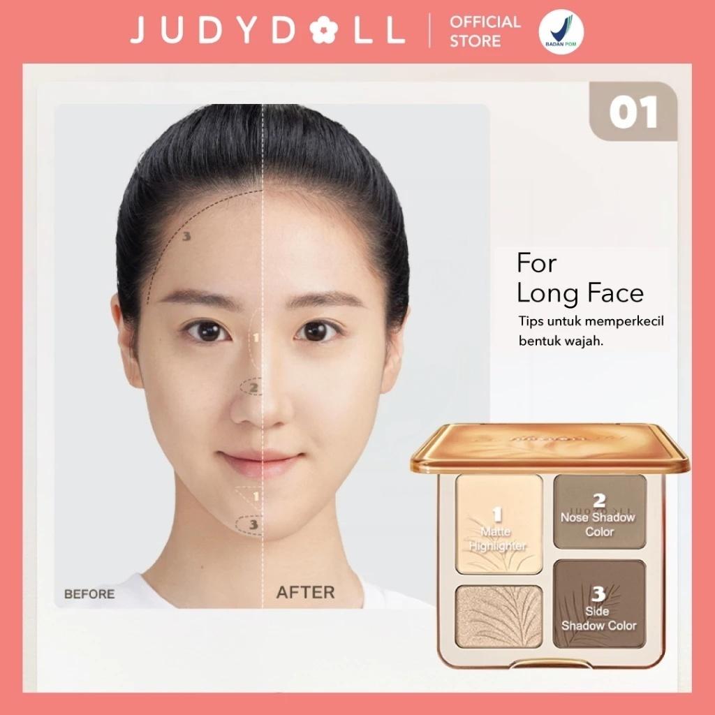 [BEST SELLER] Judydoll Highlight & Contour Palette (Face Palette Highlighter Shading Powder Untuk Kontur Hidung & Aegyosal)