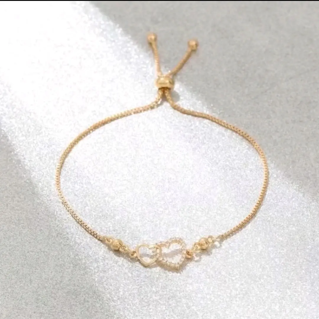 Gelang wanita bahan titanium rantai serut motif love