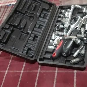 DECKER 46 Pcs Set Kunci Shock Socket Motor Mobil Sok Kunci Obeng Lengkap Socket Tool Kit set Pas Ring Motor Mobil