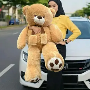 Boneka Teddy Bear Syal Telapak Jumbo 90 cm RASFUR Lembut Dacron Nyaman Mudah Dicuci Mainan Toy