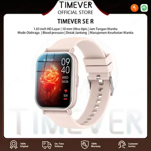 TIMEVER SER Smartwatch Baru | Layar Penuh IPS 1.83'' | Tahan Air IP68 | Super tipis 10mm | Panggilan Bluetooth | Algoritma AI deteksi olahraga | Detak Jantung & Oksigen Darah Real-Time | Smartwatch untuk Pria & Wanita Smart Watch