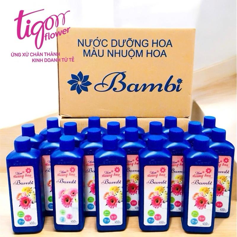 THÙNG 20 CHAI NƯỚC DƯỠNG HOA BAMBI 450ML - Giúp hoa tươi lâu và rực rỡ giữ nước sạch hơn