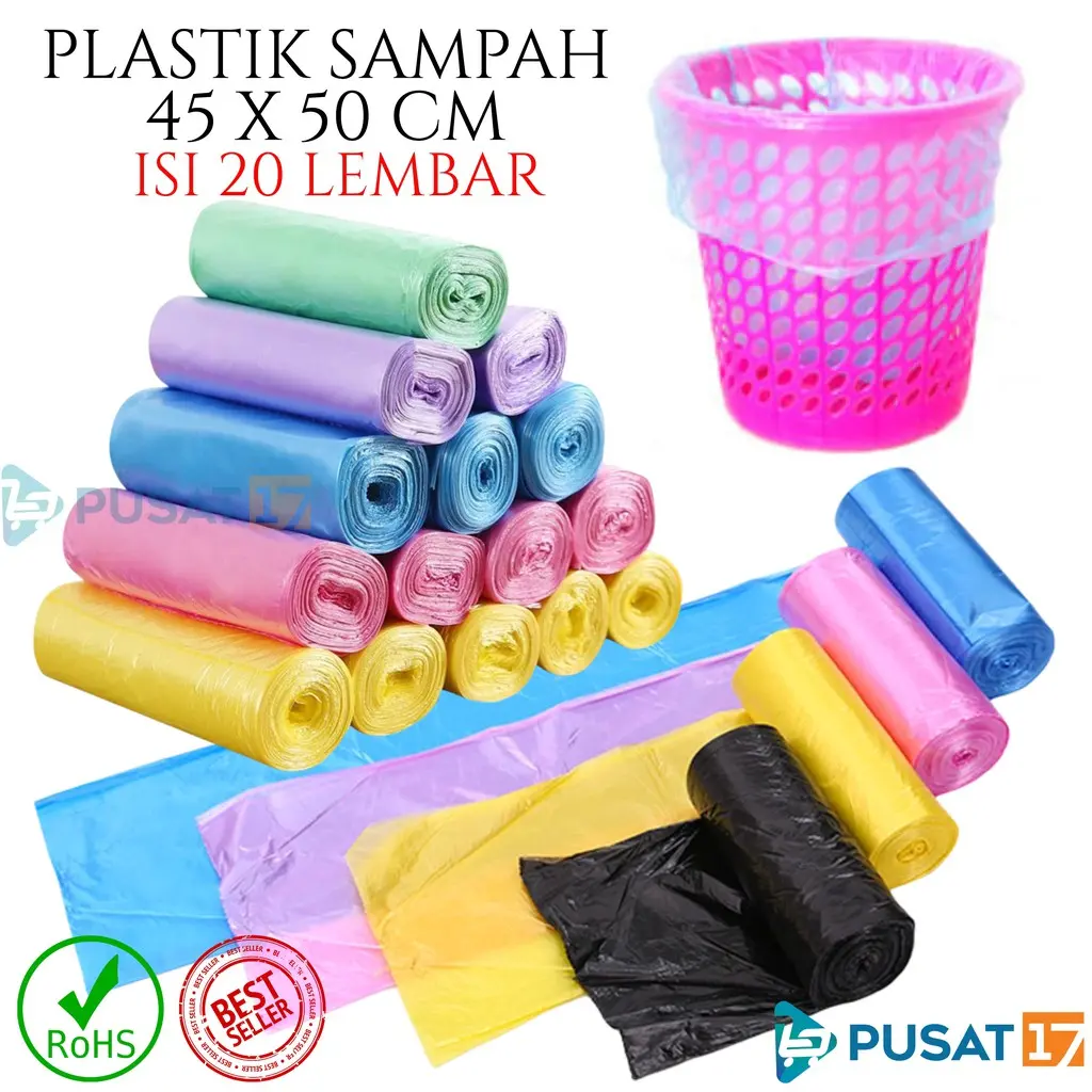 KANTONG PLASTIK SAMPAH 45X50CM ISI 20 LEMBAR / KANTONG PLASTIK GULUNG ROLL / PLASTIC TRASH