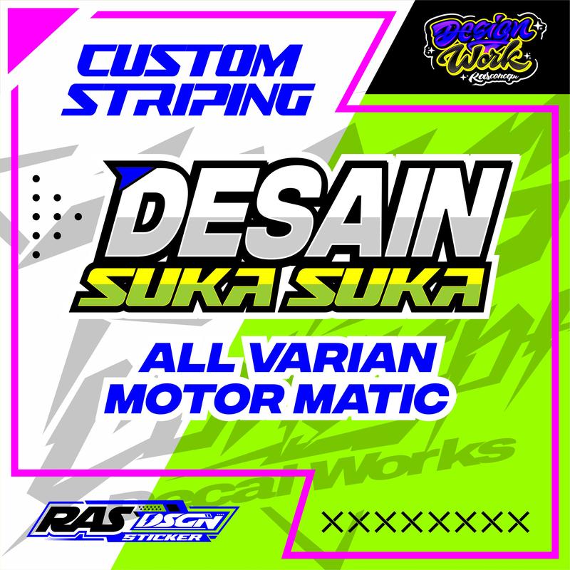 Striping Custom Design Bebas Sesuai Selera All Varian Matic / Bahan Transparan - Hologram - Vynl 0