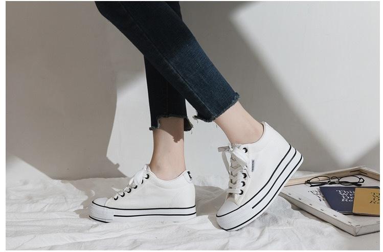 Product Introduction of fashion women shoes canvas platform sneakers white tennis shoes Vulcanize 15