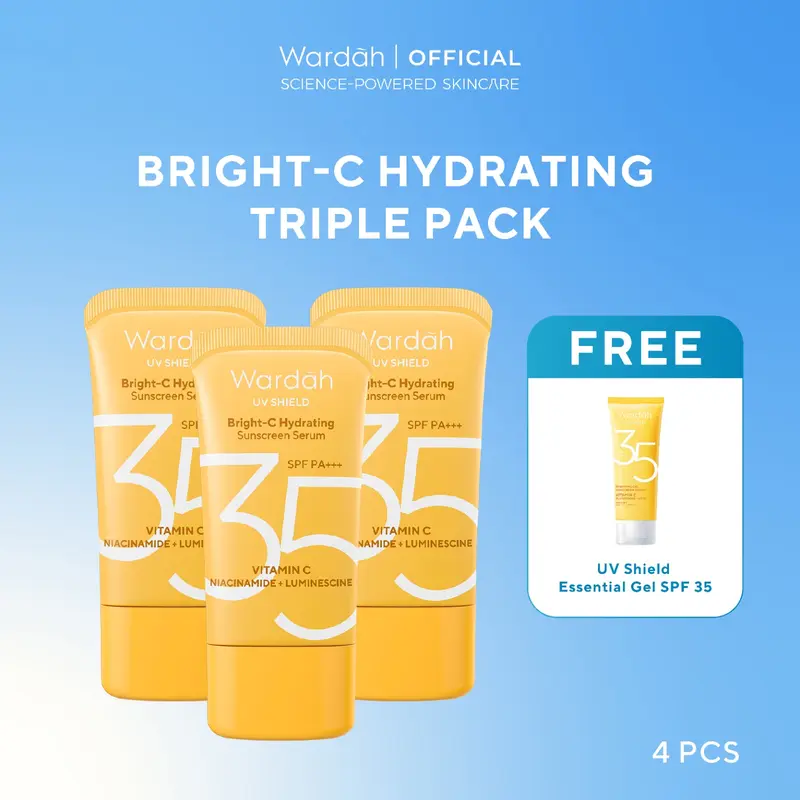 [BUY 3 GET 4] [TRIPLE PACK] Wardah UV Shield Sunscreen SPF 35 SPF 50 - Airy Smooth, Essential Gel, Acne Calming, Aqua Fresh, Tone Up, Physical 1