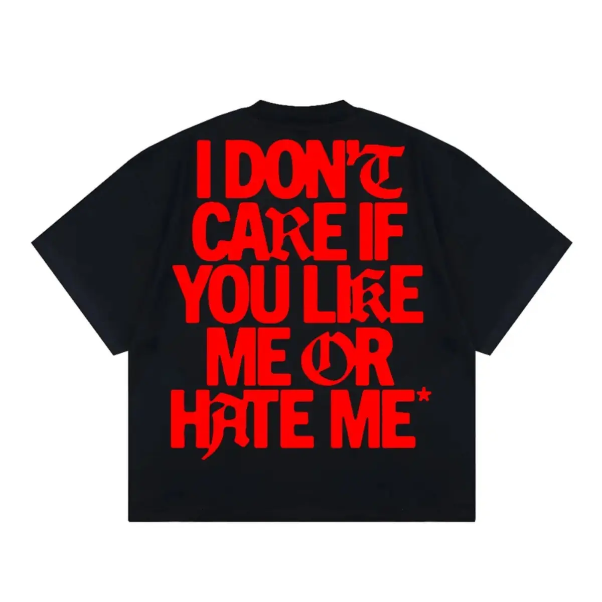 (Produksi dalam 24 jam, ukuran S-4XL) Kaos Oversized Miscast Boxy Fit I Dont Care Hitam Putih Streetwear