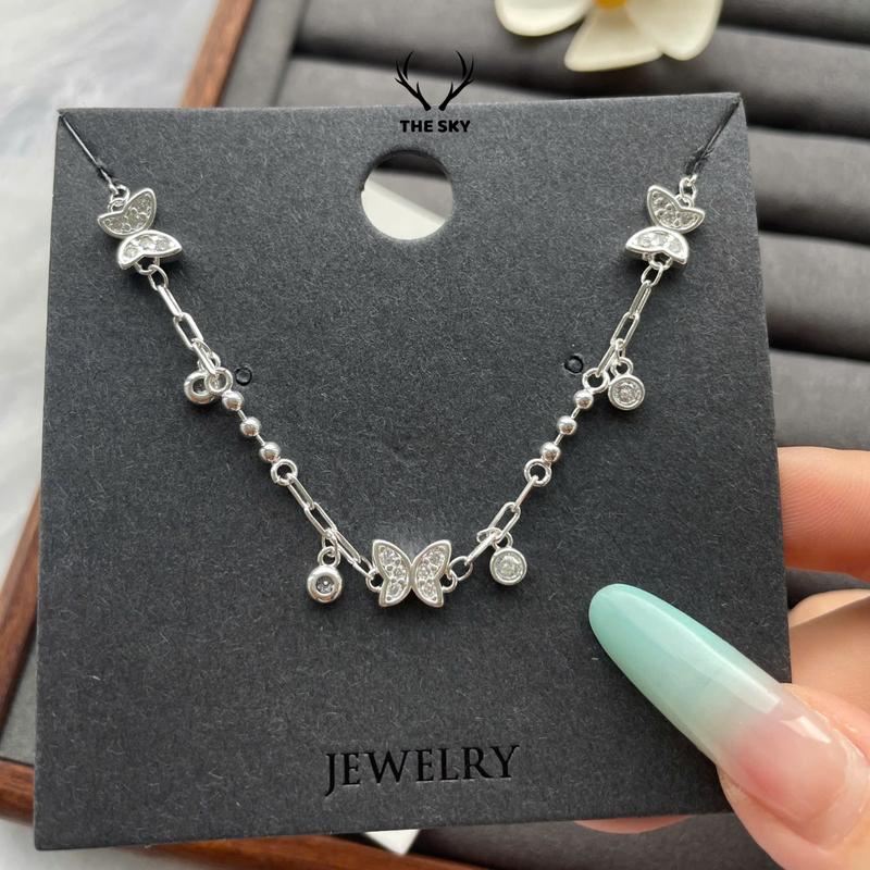  Vòng Chân Nữ The Sky Dáng Hồ Điệp Đính Đá Xinh Xắn - Lắc Chân Hàn Quốc Có Thể Điều Chỉnh Size 