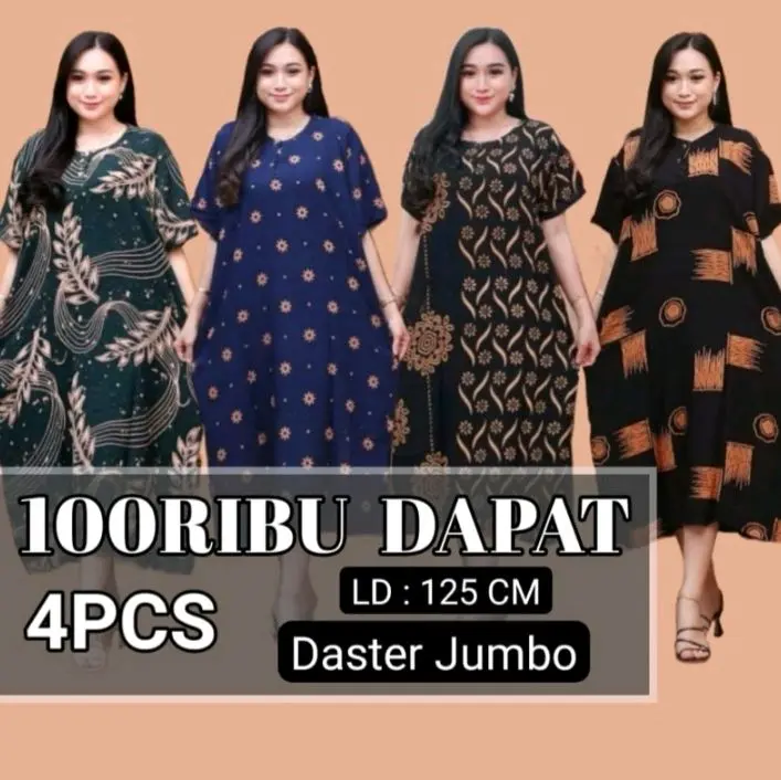 Paket Hemat 100rb Dapat 4pcs Daster Bahan Rayon Premium Super Adem Nyaman Dipakai Sehari Hari Busui Friendly Daster Jumbo Kancing Depan Daster Rayon Bumil Dress dastertik tok hits