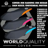 Gambar cover jok/sarung jok/mantel jok motor x-ride, vario, beat scoopy, nex, jupiter, vega, supra, mio, fazzio, nmax, pcx, aerox universal sarung jok motor - hitam polos, JOK KECIL MATIC/BEBEK dari worldqualitycover Kab. Cilacap 1 Tokopedia