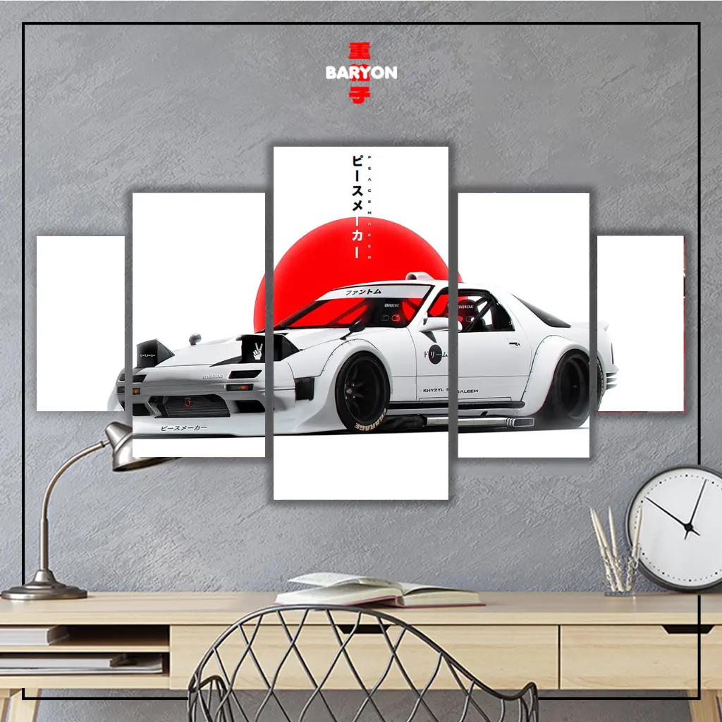 BARYON Wall Decor Mobil JDM 1 Set Hiasan Dinding Poster Kayu  Pajangan Kamar Jepang 5pcs