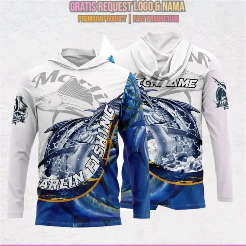 Jersey Marlin Pancingan Olahraga Air Tawar - Sport pelindung sinar uv regular fit 0
