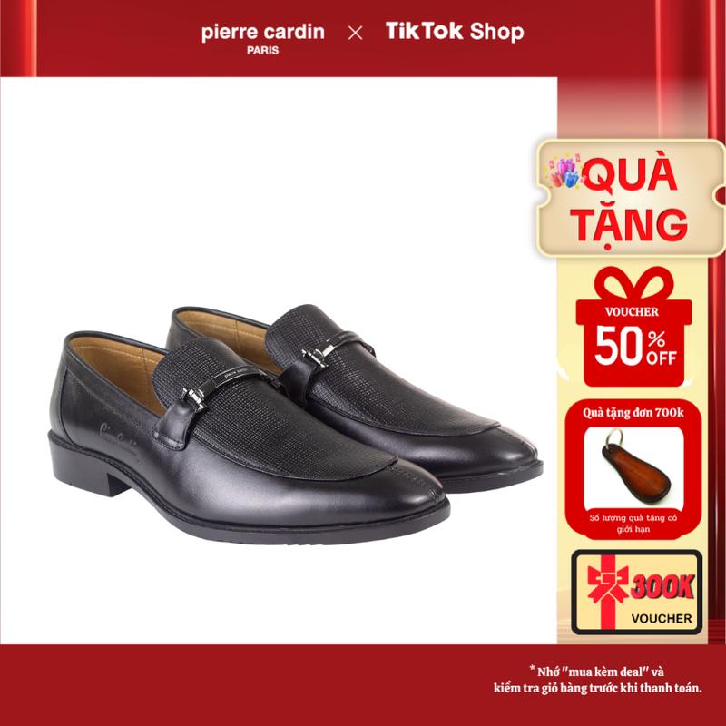 Giày tây lười Pierre Cardin chất liệu da bò cao cấp, khóa kéo phụ kiện logo - PCMFWLH 783