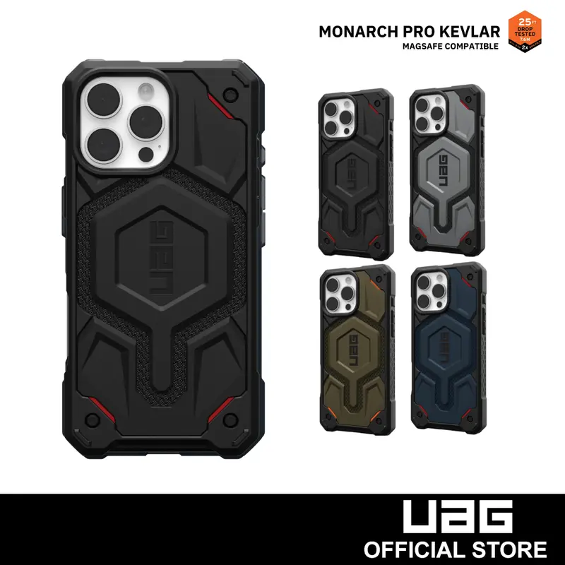 Ốp Lưng UAG, Tương Thích Với iPhone 16 Pro Max, 15Pro, 14Plus Và 13, Được Làm Bằng Chất Liệu Kevlar, Màu Đen, Nam Châm Tích Hợp, Tương Thích Với Sạc MagSafe, Vỏ Bảo Vệ Chống Rơi Chắc Chắn Cao Cấp Phụ Kiện Carbon Case 1
