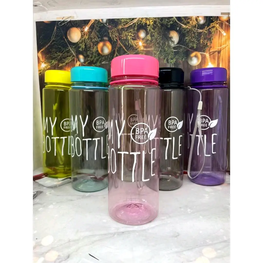 B  (  B170)  BOTOL  MINUM  PLASTIK  MY  BOTTLE  BULAT  BENING  TALI  500  ML  /HARGA  GROSIR