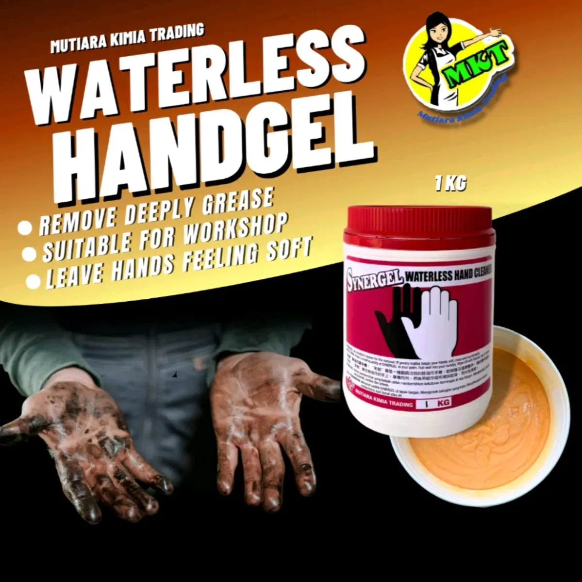 SYNERGEL WATERLESS HAND CLEANER. (Clearing Stock)