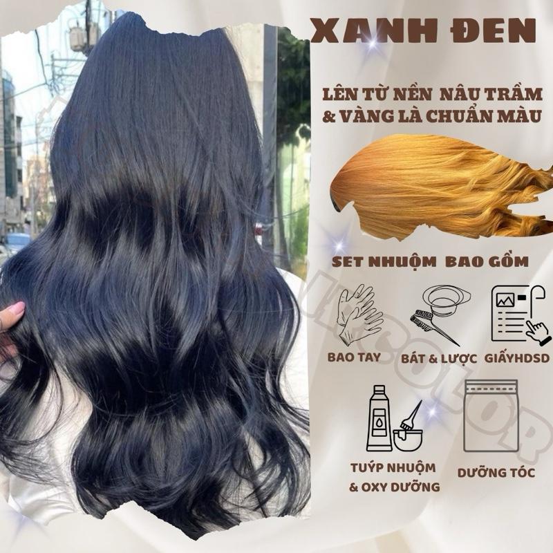 Thuốc Nhuộm Tóc Xanh Đen Tự Nhuộm Tại Nhà Không Cần Tẩy