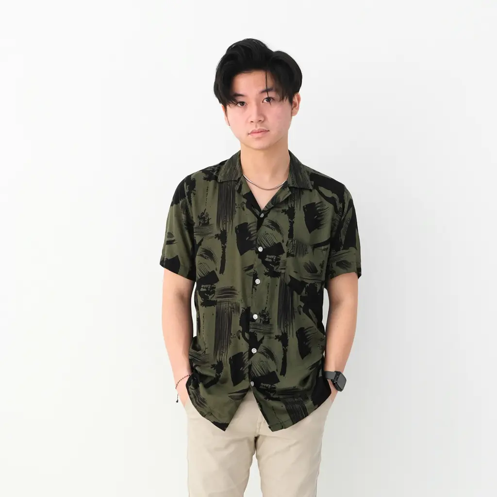 Kemeja Pria Vintage Casual Abstark Lengan Pendek Retro Pantai Hawai Unisex Lembut Panjang Motif Abstrak Santai Batik Baju