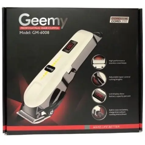 Original Geemy GM-6008 Geemy Hair Clipper Men Beard Cutting Machine Cutter Shaver Cordless Mesin Potong Rambut Original Geemy GM6008 Asli untuk pria mesin rambut trimmer Hair Cut Trimer Taper resor alat cukur set pe mangka pemangkas চুলকাটারমেশিন haircut