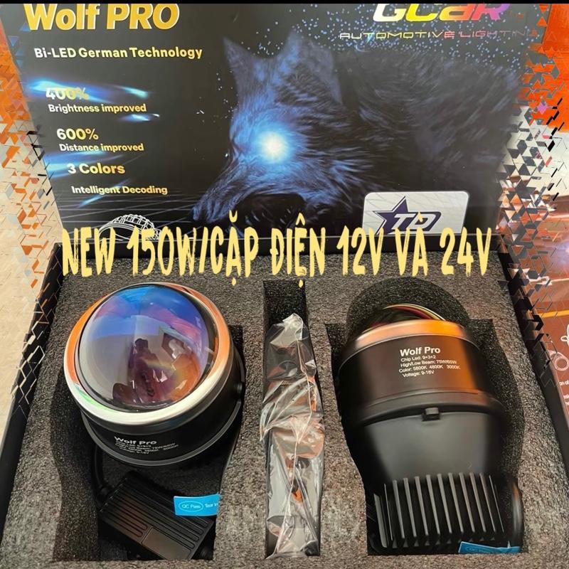 Bi gầm ô tô WOLF PRO (NEW 2inch, 3inch) 150w/cặp 75w/bi 3 chế độ màu chống hấp nước điện 12v và 24v (Bảo hành chính hãng 2 năm)