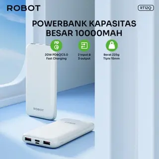 ROBOT Powerbank 10.000mAH RT12Q dan RT180S Daya 20W QC 3.0 Fast Charging Dual Input Slim Original - Garansi 1 Tahun [BISA COD] 2