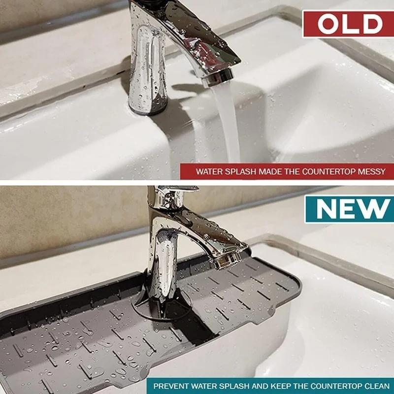 Product Introduction of Kitchen Silicone Faucet Absorbent Mat Sink Splash Catcher Countertop Protector Mat Draining Pad for Kitchen Gadgets Bathroom Accessories 12