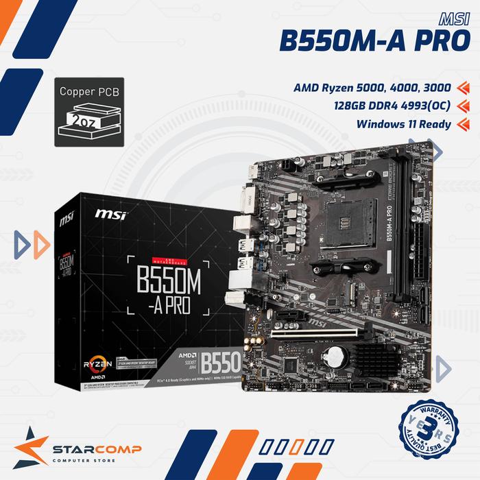 Gambar MSI B550M-A PRO AM4 B550 DDR4 dari Starcomp Semarang Kab. Banyumas Tokopedia