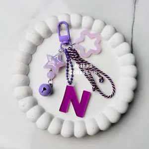 Gantungan Huruf Alphabet Bag Charm Keychain Abjad Akrilik Bag Charm Keychain Mac rame