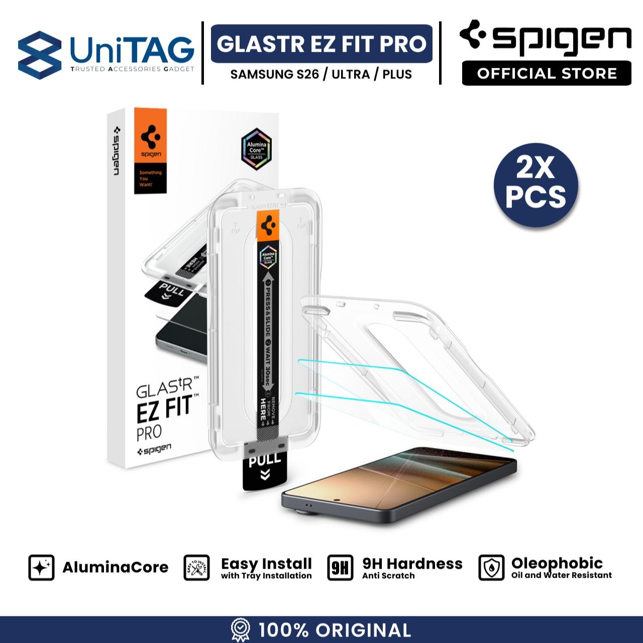 SPIGEN Tempered Glass for Samsung S26 Ultra Plus GlastR Ez Fit Pro HD Easy Install Tray Screen Protector