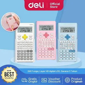Deli Scientific calculator/ Kalkulator Ilmiah 12 Digit 240 Fungsi 1700 calculator Alat Multifungsi