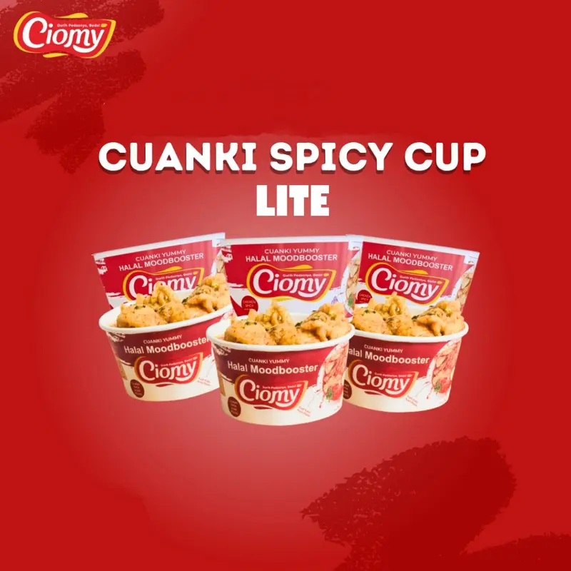 CIOMY Instan Non MSG Chicken Cheese Cuanki Cup Spicy Reguler Lite Tahu Lidah Kering Besar kecil viral rasa Kari suir ayam 5
