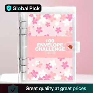 Money Saving Challenge Binder, 1 Count Money Saving Budget Binder with Cash Envelopes, Savings Challenges Book for Home Office, Office Stationery Supplies