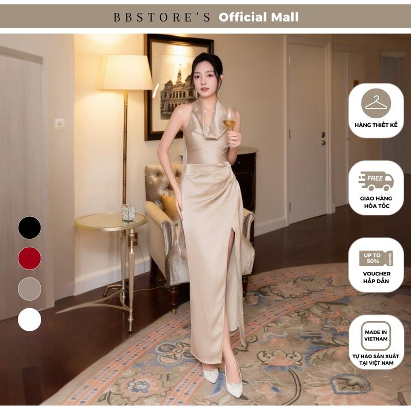 Đầm Dự Tiệc Body Cổ Đổ Xẻ Tà Chất Lụa Hàn Châu BBSTORE'S - D3781T 
