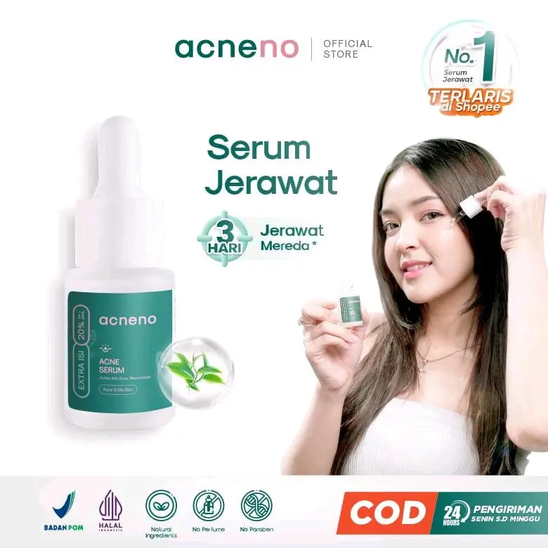 Serum Jerawat Acneno 12 ml | 3 hari Meredakan Jerawat Meradang Kemerahan