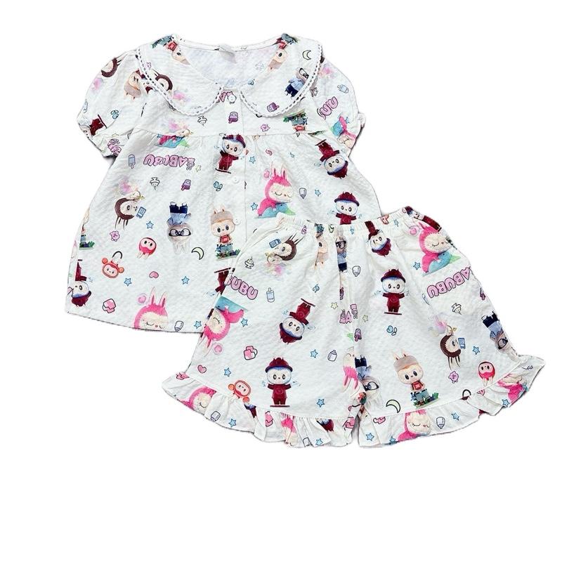 23-48kg .Đồ bộ quần đùi áo baby doll bé gái mặc nhà,đi chơi.Set đồ thiết kế chất đũi xốp mềm mịn,mát,mặc dễ chịu.Bộ đồ size đại cho bé dễ thương