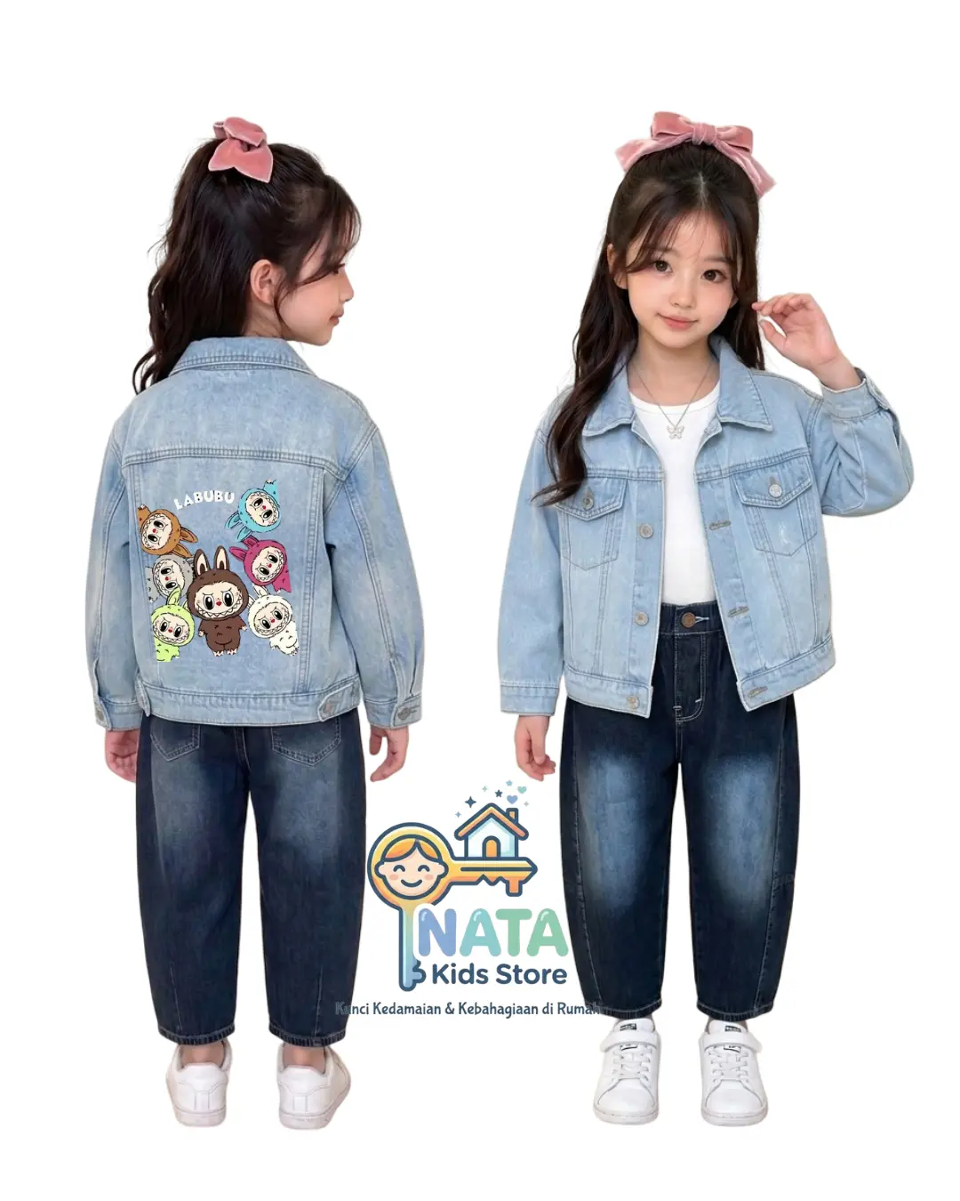 jaket viral anak usia 1-12th gambar 3D Denim Fashion Cewek Jeans jaket viral anak usia 1-12th gambar 3D Denim Fashion Cewek Jeans
