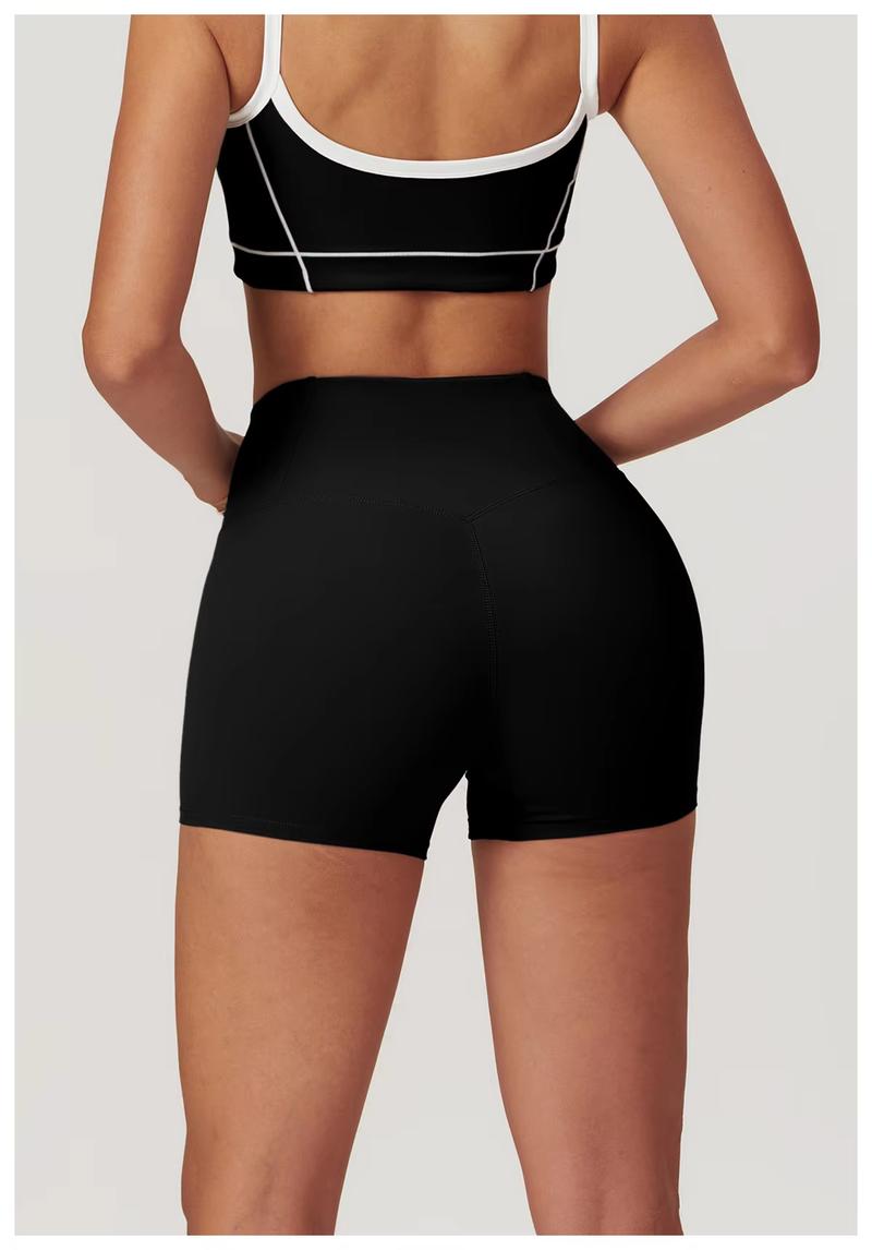 Product Introduction of Nude Skinny Yoga Shorts High Waist Lift Hip Outdoor Fitness Shorts Women Running Sports Fitness biker  shorts 12