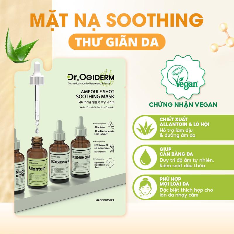 [DEAL ĐỘC QUYỀN] DR OGIDERM COMBO 2 Hộp Mặt Nạ Vải Vi Sợi Ampoule Shot Mask Công Nghệ Chăm Da Thế Hệ Mới Từ Hàn Quốc 30ml 3