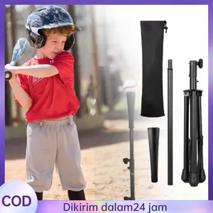 1set Batting Tee Baseball Batting Tee Ketinggian Adjustable Baseball Softball Sturdy Tripod Stand