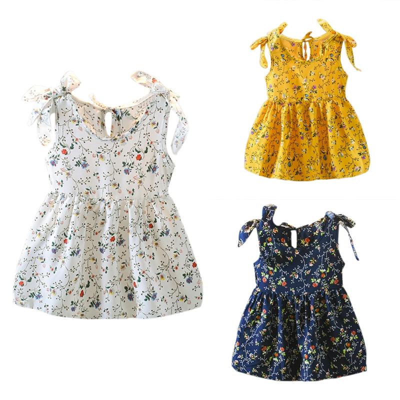 Product Introduction of Summer Casual Baby Girls Floral Pattern Strap Dress Cotton Kids Toddler Sleeveless Pageant Sundress 21
