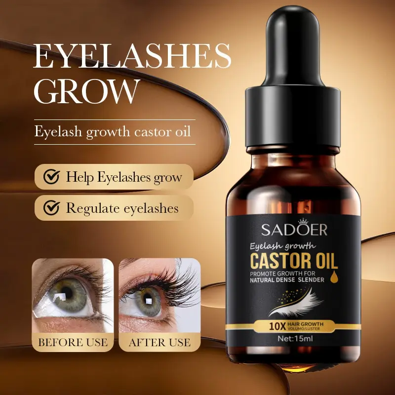 Serum Penebal Bulu Mata Serum Penumbuh Bulu Mata dan Alis Pure Castor Oil Pemanjang Bulu Mata Cepat Penebal Pemanjang Bulu Mata dan Alis Bulu Mata 7 Hari Eyelash Eyebrow Natural Serum 15ML 3