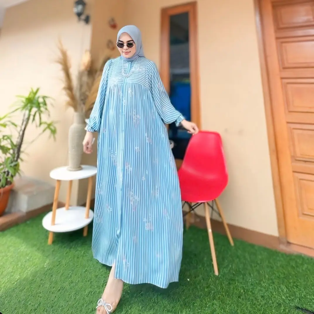 Lula Salur-Dres Gamis Muslim Kekinian-Bahan Adem Lembut-Baju Lebaran 2025