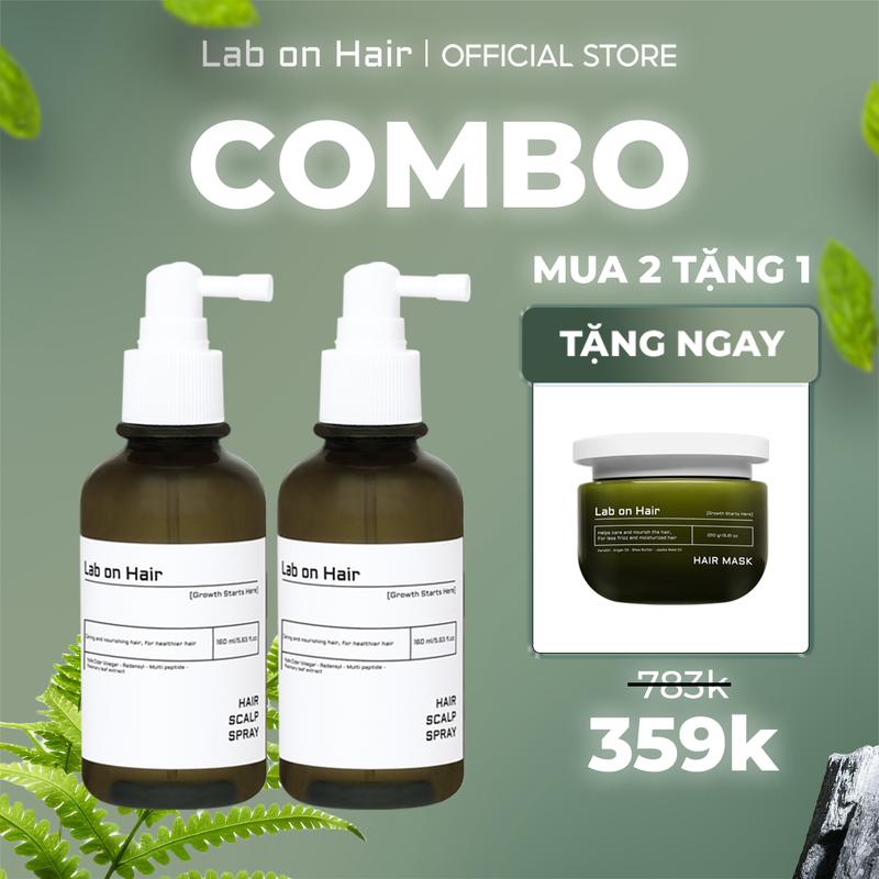 Link livestream Combo 2 chai xịt dưỡng tóc hỗ trợ cải thiện tình trạng gãy rụng Lab on Hair 160ml x 2 tặng 1 ủ tóc. Chăm Sóc Tóc