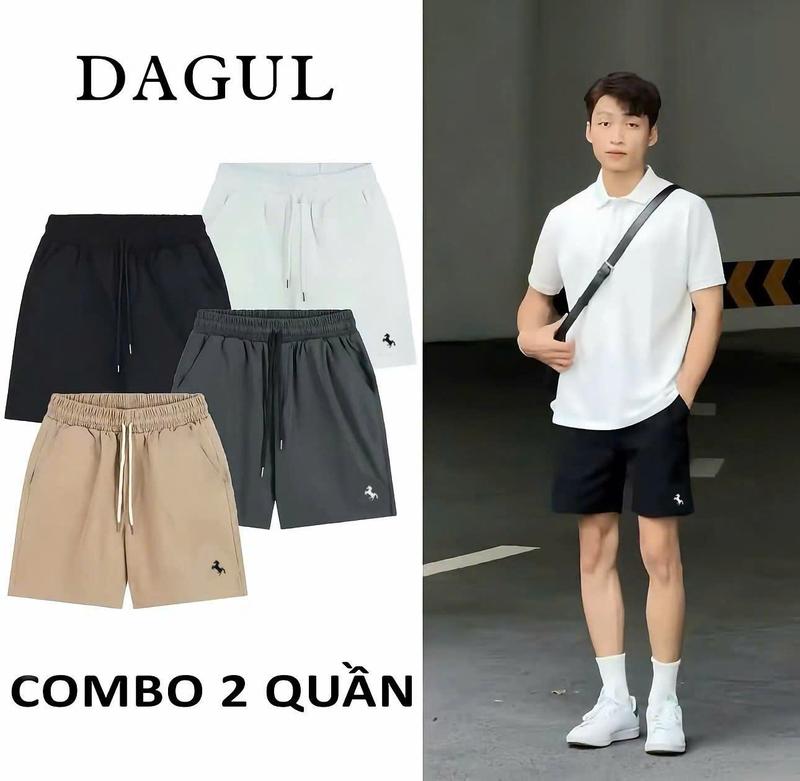 DAGUL Combo 2 Quần Short Kaki DÙ Nam & Nữ Logo Thêu Hình Ngựa Chất Liệu Mềm Mại…